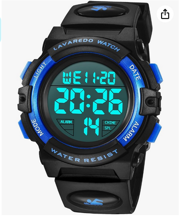 Kids Watch,Boys Watch for 3-12 Year Old Boys,Digital Sport Outdoor Multifunctional Chronograph LED 50 M Waterproof Alarm Calendar Analog Watch for Children with Silicone Band